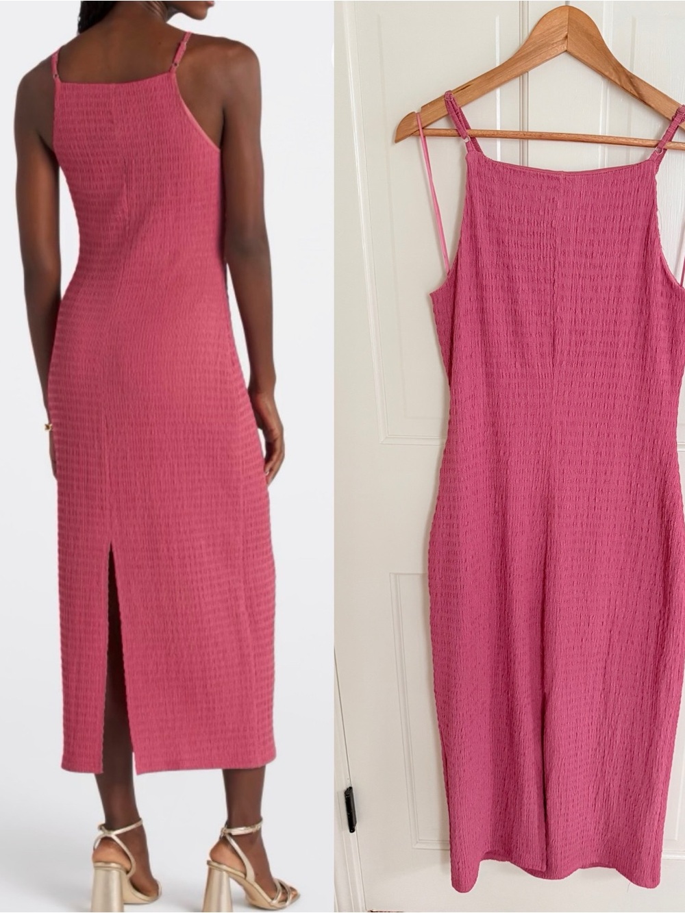 NWT Gilli Pink Textured Fitted Dress